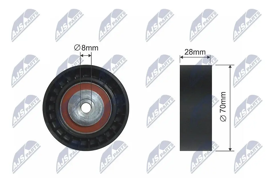 Umlenk-/Führungsrolle, Keilrippenriemen NTY RNK-VW-005