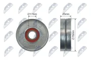 Spannrolle, Keilrippenriemen NTY RNK-VW-008