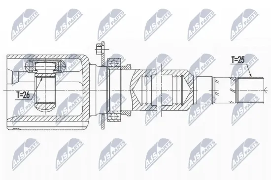 Gelenksatz, Antriebswelle Vorderachse rechts innen NTY NPW-AR-009 Bild Gelenksatz, Antriebswelle Vorderachse rechts innen NTY NPW-AR-009