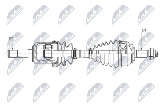 Antriebswelle Vorderachse links NTY NPW-AR-028 Bild Antriebswelle Vorderachse links NTY NPW-AR-028