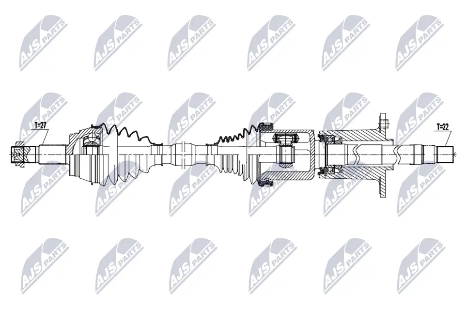 Antriebswelle Vorderachse links NTY NPW-AR-049
