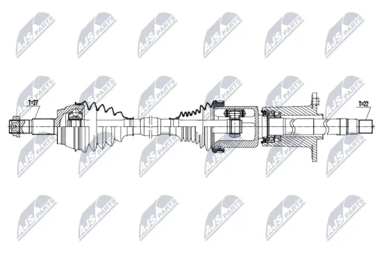 Antriebswelle Vorderachse links NTY NPW-AR-049 Bild Antriebswelle Vorderachse links NTY NPW-AR-049