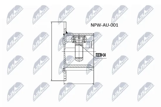 Gelenksatz, Antriebswelle Vorderachse Vorderachse links Vorderachse rechts getriebeseitig NTY NPW-AU-001 Bild Gelenksatz, Antriebswelle Vorderachse Vorderachse links Vorderachse rechts getriebeseitig NTY NPW-AU-001