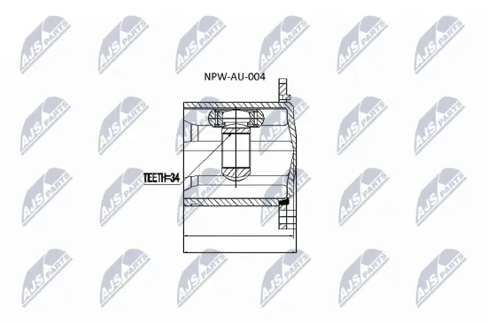 Gelenksatz, Antriebswelle getriebeseitig Vorderachse links Vorderachse rechts NTY NPW-AU-004 Bild Gelenksatz, Antriebswelle getriebeseitig Vorderachse links Vorderachse rechts NTY NPW-AU-004