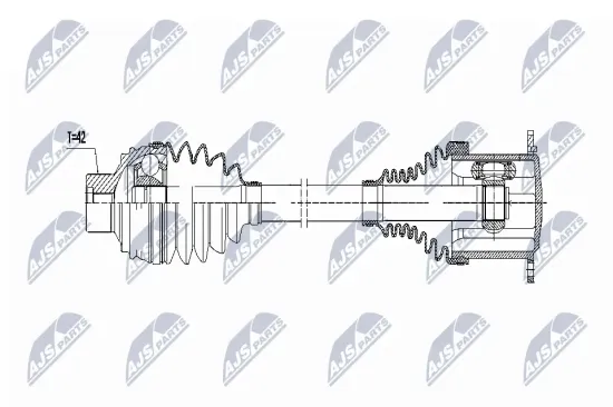 Antriebswelle Vorderachse Vorderachse links Vorderachse rechts NTY NPW-AU-009 Bild Antriebswelle Vorderachse Vorderachse links Vorderachse rechts NTY NPW-AU-009