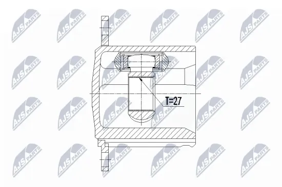 Gelenksatz, Antriebswelle Vorderachse Vorderachse links Vorderachse rechts NTY NPW-AU-010 Bild Gelenksatz, Antriebswelle Vorderachse Vorderachse links Vorderachse rechts NTY NPW-AU-010