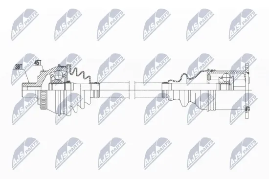 Antriebswelle Vorderachse rechts NTY NPW-AU-017 Bild Antriebswelle Vorderachse rechts NTY NPW-AU-017