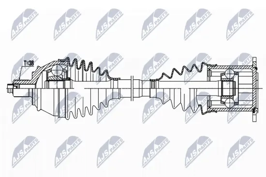 Antriebswelle Vorderachse links NTY NPW-AU-033 Bild Antriebswelle Vorderachse links NTY NPW-AU-033