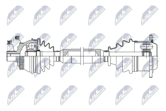Antriebswelle Vorderachse rechts NTY NPW-AU-063 Bild Antriebswelle Vorderachse rechts NTY NPW-AU-063