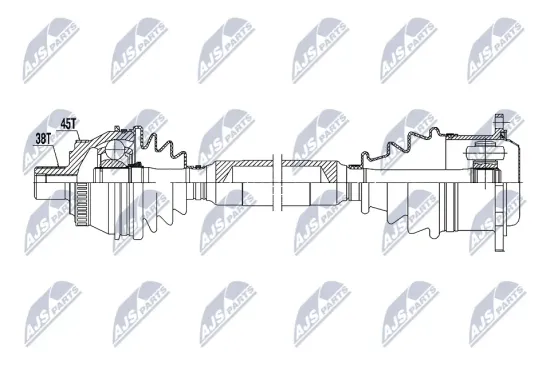 Antriebswelle Vorderachse links NTY NPW-AU-065 Bild Antriebswelle Vorderachse links NTY NPW-AU-065