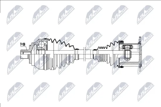 Antriebswelle Vorderachse links NTY NPW-AU-077 Bild Antriebswelle Vorderachse links NTY NPW-AU-077