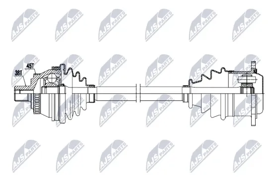 Antriebswelle Vorderachse links NTY NPW-AU-092 Bild Antriebswelle Vorderachse links NTY NPW-AU-092