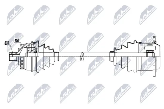 Antriebswelle Vorderachse rechts NTY NPW-AU-097 Bild Antriebswelle Vorderachse rechts NTY NPW-AU-097