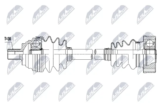 Antriebswelle Vorderachse links NTY NPW-AU-104 Bild Antriebswelle Vorderachse links NTY NPW-AU-104