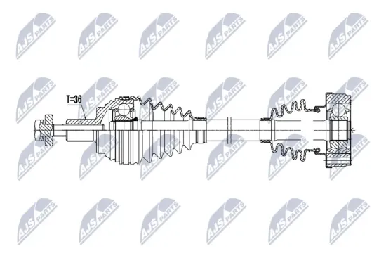 Antriebswelle Vorderachse rechts NTY NPW-AU-106 Bild Antriebswelle Vorderachse rechts NTY NPW-AU-106