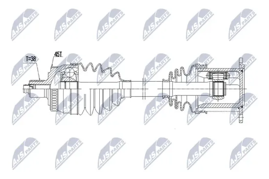 Antriebswelle Vorderachse rechts NTY NPW-AU-113 Bild Antriebswelle Vorderachse rechts NTY NPW-AU-113