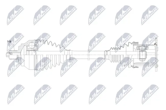 Antriebswelle Vorderachse links NTY NPW-AU-118 Bild Antriebswelle Vorderachse links NTY NPW-AU-118