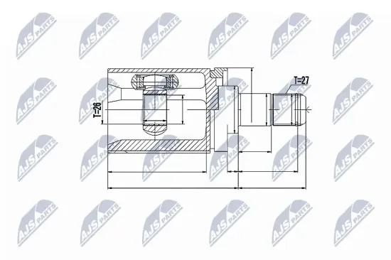 Gelenksatz, Antriebswelle Vorderachse links NTY NPW-BM-017 Bild Gelenksatz, Antriebswelle Vorderachse links NTY NPW-BM-017
