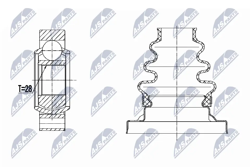 Gelenksatz, Antriebswelle Hinterachse NTY NPW-BM-031