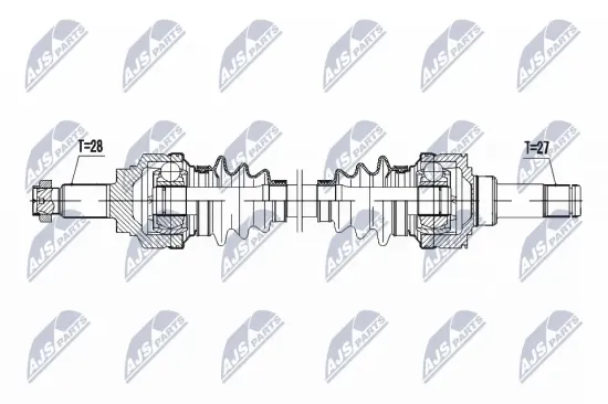 Antriebswelle Hinterachse rechts NTY NPW-BM-048 Bild Antriebswelle Hinterachse rechts NTY NPW-BM-048