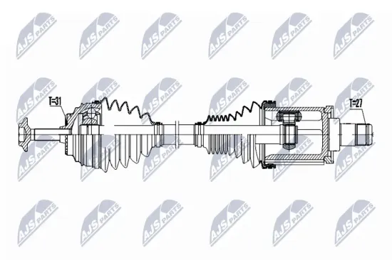 Antriebswelle Vorderachse links Vorderachse NTY NPW-BM-049 Bild Antriebswelle Vorderachse links Vorderachse NTY NPW-BM-049