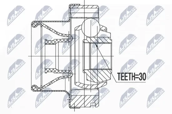 Gelenk, Gelenkwelle getriebeseitig getriebeseitig NTY NPW-BM-072 Bild Gelenk, Gelenkwelle getriebeseitig getriebeseitig NTY NPW-BM-072
