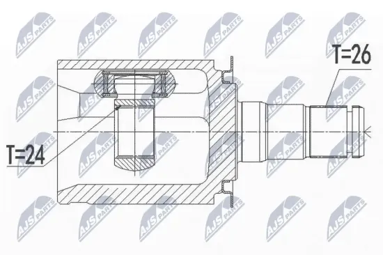 Gelenksatz, Antriebswelle Vorderachse links NTY NPW-BM-092 Bild Gelenksatz, Antriebswelle Vorderachse links NTY NPW-BM-092