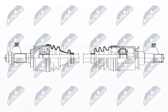 Antriebswelle Vorderachse links NTY NPW-BM-119 Bild Antriebswelle Vorderachse links NTY NPW-BM-119