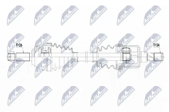 Antriebswelle Vorderachse links NTY NPW-BM-125 Bild Antriebswelle Vorderachse links NTY NPW-BM-125