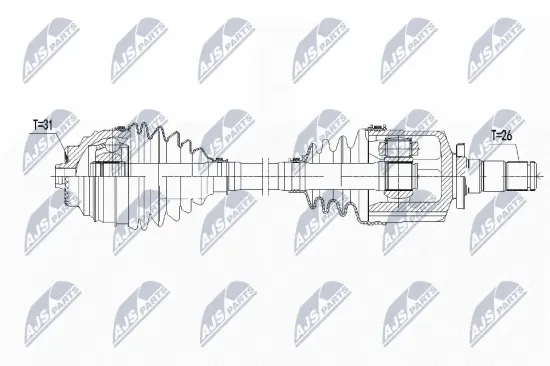 Antriebswelle Vorderachse links NTY NPW-BM-139 Bild Antriebswelle Vorderachse links NTY NPW-BM-139