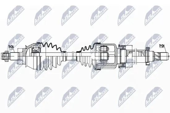 Antriebswelle Vorderachse rechts NTY NPW-BM-158 Bild Antriebswelle Vorderachse rechts NTY NPW-BM-158