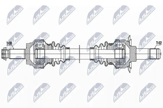 Antriebswelle Hinterachse links Hinterachse rechts NTY NPW-BM-162 Bild Antriebswelle Hinterachse links Hinterachse rechts NTY NPW-BM-162