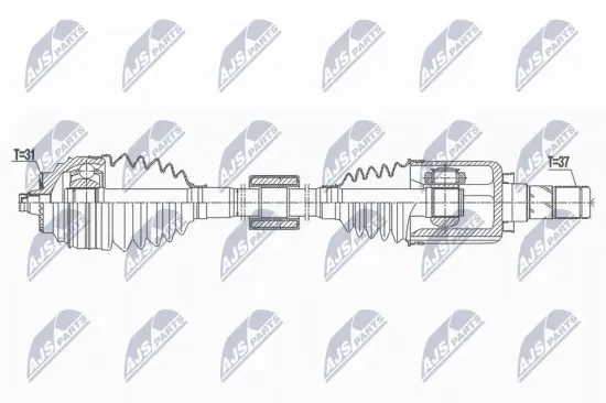 Antriebswelle Vorderachse links NTY NPW-BM-170 Bild Antriebswelle Vorderachse links NTY NPW-BM-170