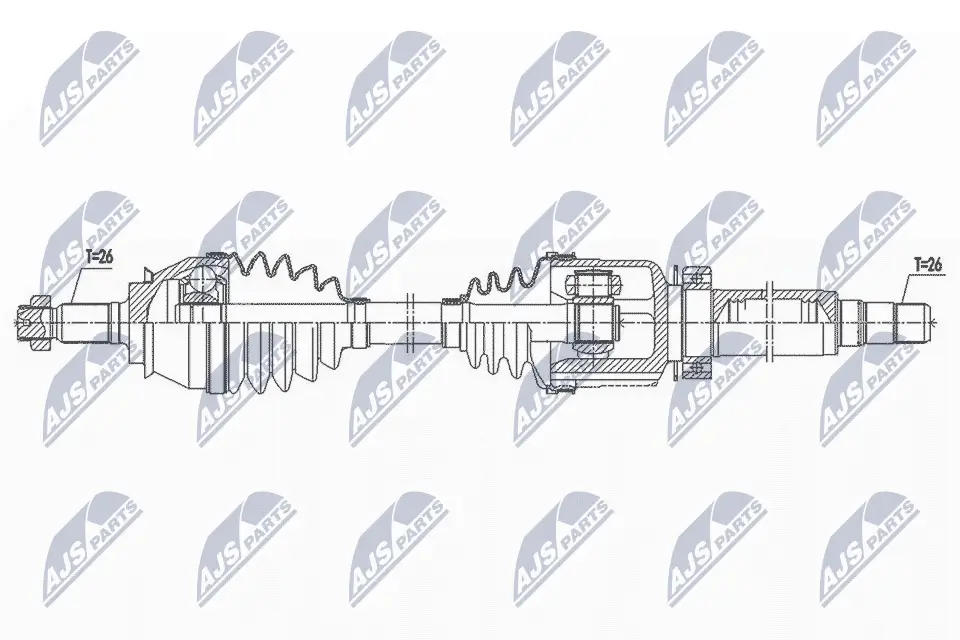 Gelenksatz, Antriebswelle Vorderachse links getriebeseitig NTY NPW-DW-019