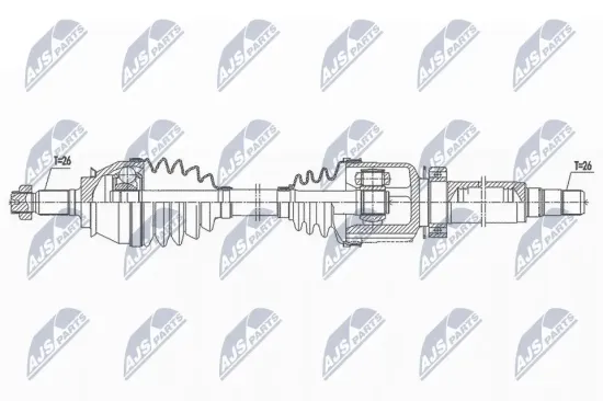 Gelenksatz, Antriebswelle Vorderachse links getriebeseitig NTY NPW-DW-019 Bild Gelenksatz, Antriebswelle Vorderachse links getriebeseitig NTY NPW-DW-019