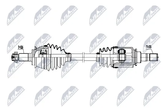 Antriebswelle Vorderachse links NTY NPW-BM-203 Bild Antriebswelle Vorderachse links NTY NPW-BM-203