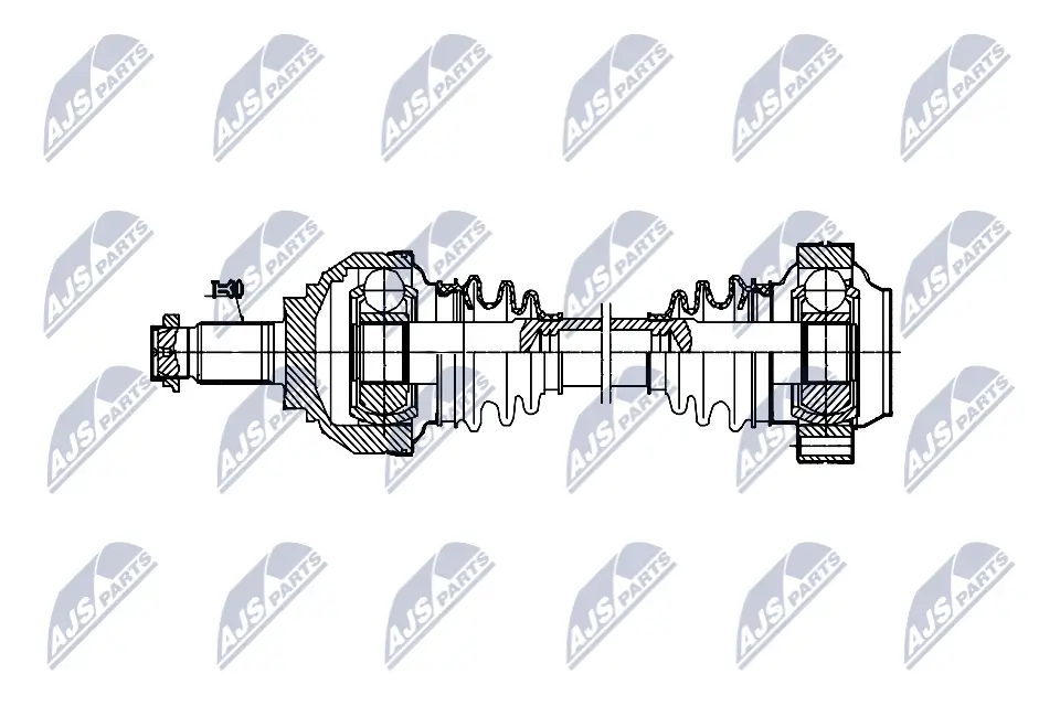 Antriebswelle Hinterachse links Hinterachse rechts NTY NPW-BM-222