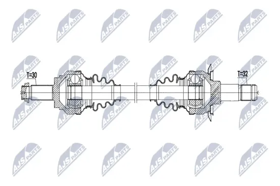 Antriebswelle Hinterachse rechts NTY NPW-BM-231 Bild Antriebswelle Hinterachse rechts NTY NPW-BM-231