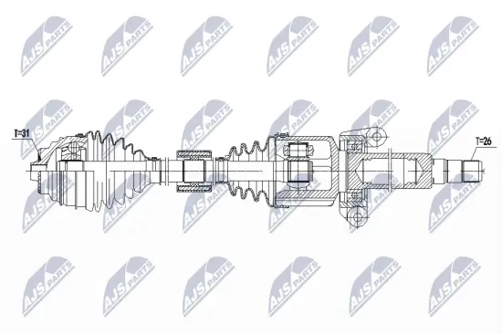 Antriebswelle Vorderachse rechts NTY NPW-BM-276 Bild Antriebswelle Vorderachse rechts NTY NPW-BM-276