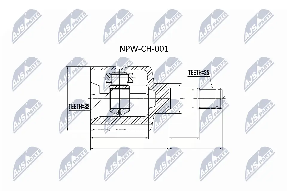 Gelenksatz, Antriebswelle Vorderachse links NTY NPW-CH-001