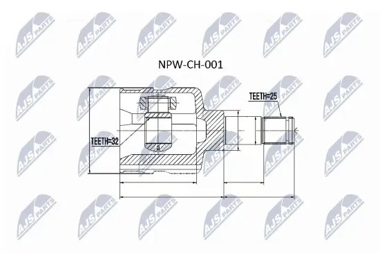 Gelenksatz, Antriebswelle Vorderachse links NTY NPW-CH-001 Bild Gelenksatz, Antriebswelle Vorderachse links NTY NPW-CH-001