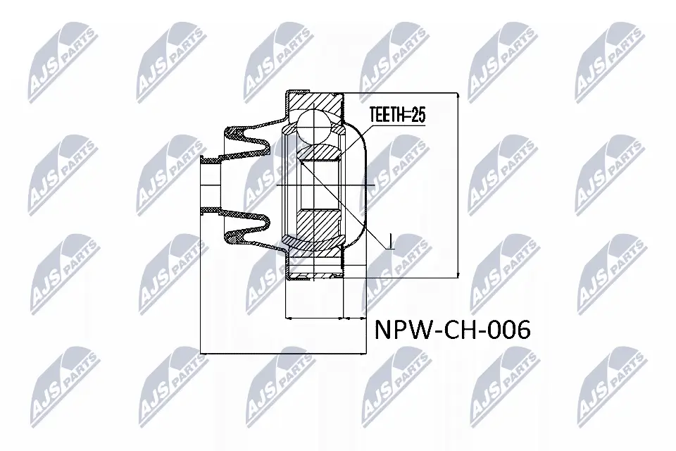 Gelenk, Gelenkwelle radseitig NTY NPW-CH-006