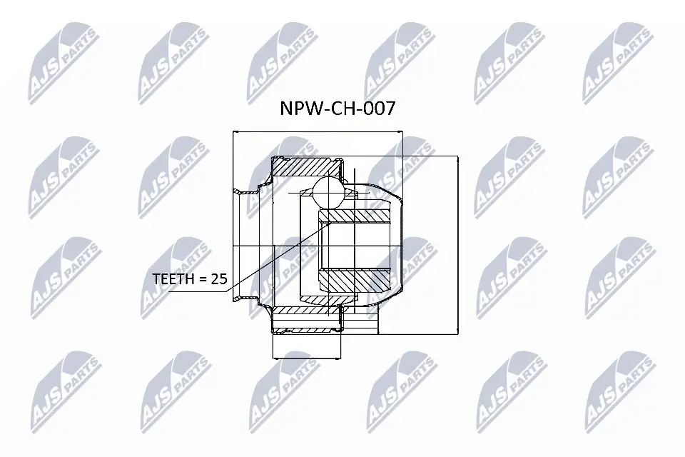 Gelenksatz, Antriebswelle Hinterachse Hinterachse links Hinterachse rechts NTY NPW-CH-007