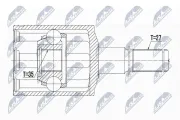 Gelenksatz, Antriebswelle Vorderachse links getriebeseitig NTY NPW-CH-028