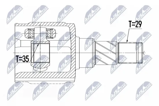 Gelenksatz, Antriebswelle Hinterachse Hinterachse links Hinterachse rechts NTY NPW-CH-079 Bild Gelenksatz, Antriebswelle Hinterachse Hinterachse links Hinterachse rechts NTY NPW-CH-079