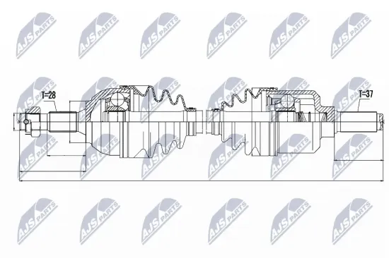 Antriebswelle Vorderachse links Vorderachse NTY NPW-CT-052 Bild Antriebswelle Vorderachse links Vorderachse NTY NPW-CT-052