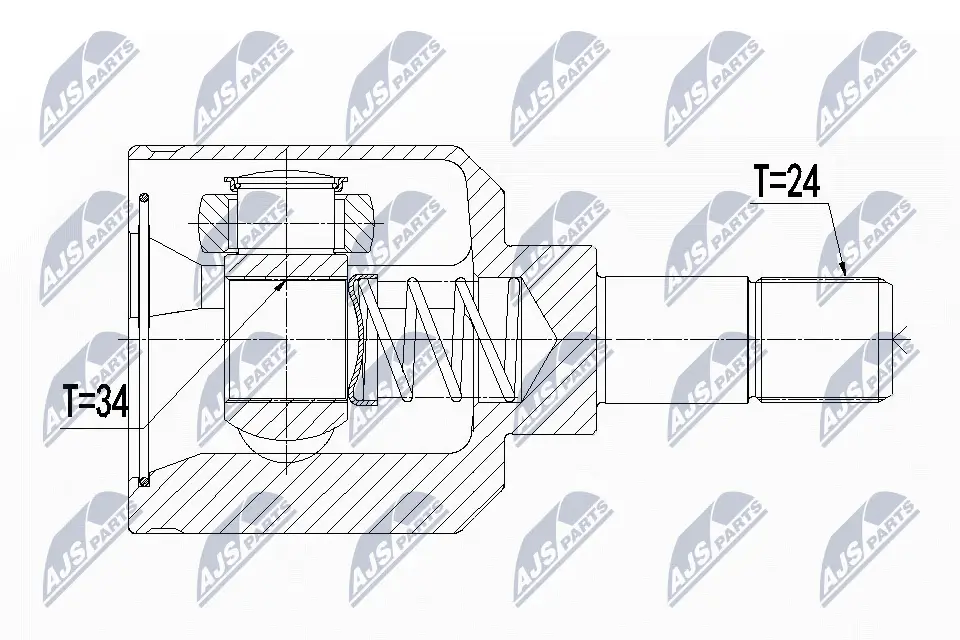Gelenksatz, Antriebswelle getriebeseitig NTY NPW-CT-056