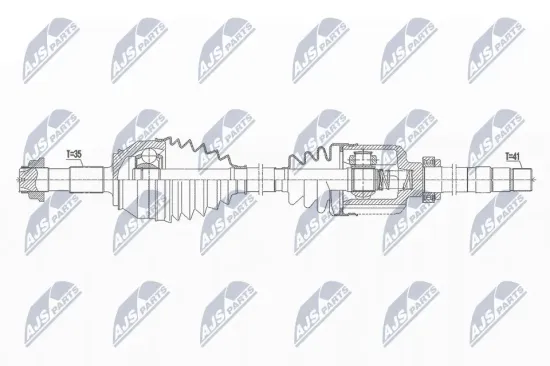 Antriebswelle Vorderachse links NTY NPW-FT-037 Bild Antriebswelle Vorderachse links NTY NPW-FT-037