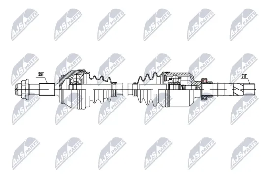 Antriebswelle Vorderachse rechts NTY NPW-CT-167 Bild Antriebswelle Vorderachse rechts NTY NPW-CT-167