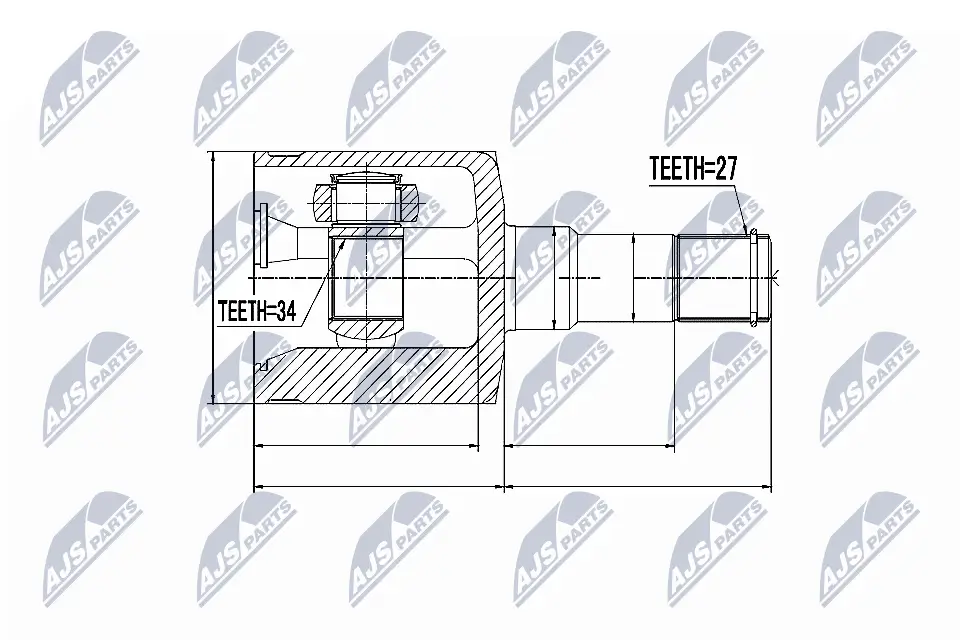 Gelenksatz, Antriebswelle Vorderachse links getriebeseitig NTY NPW-DW-019